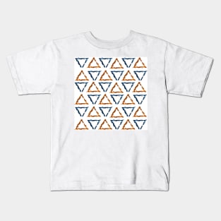 Blue & Orange Triangles Kids T-Shirt